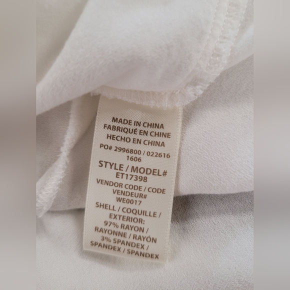 Ella's Moss Stella Derp V Tank With Rope Tie Top S White New - Picture 4 of 5